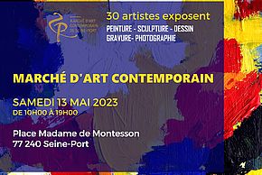Affiche du marché d'art contemporain, samedi 13 mai à Seine-Port