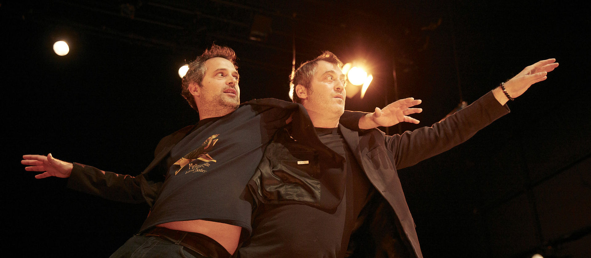 Photo du spectacle L'exercice du super héros avec Sébastien Nivault et Martin Grandperret