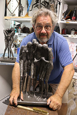 Mario Di Nino dans son atelier - Agrandir l